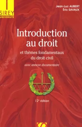 Couverture du produit · Introduction au droit et thèmes fondamentaux du droit civil