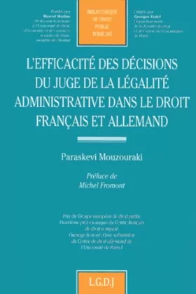 Couverture du produit · l'efficacité des décisions du juge de la légalité administrative dans le droit f
