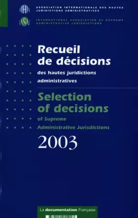 Couverture du produit · Recueil de décisions des hautes juridictions administratives : Selection of decisions of Supreme Administrative Juridictions 20