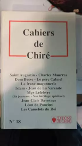 Couverture du produit · Cahiers de Chiré N°18