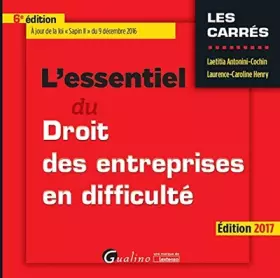 Couverture du produit · L'essentiel du droit des entreprises en difficulté