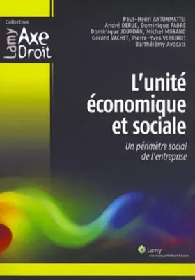 Couverture du produit · L'unité économique et sociale: Un périmètre social de l'entreprise