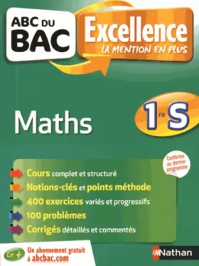 Couverture du produit · ABC du BAC Excellence Maths 1re S