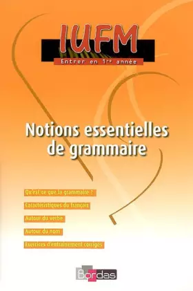 Couverture du produit · NOTIONS ESSENTIELLES GRAMMAIRE