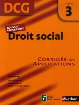 Couverture du produit · Droit social Epreuve 3 - DCG - Corrigés des applications