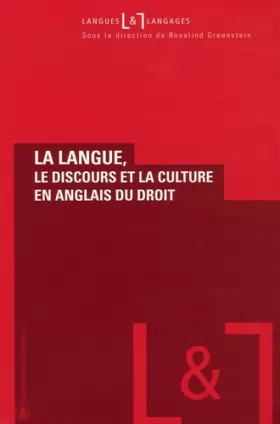 Couverture du produit · La langue, le discours et la culture en anglais du droit