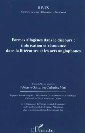 Couverture du produit · Formes Allogenes Dans le Discours Imbrication et Resonance Dans la Litterature et les Arts Anglophon