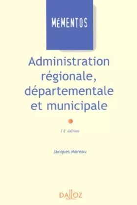 Couverture du produit · Administration régionale, départementale et municipale