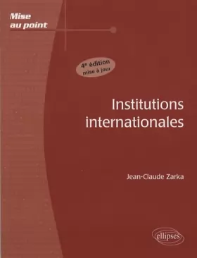 Couverture du produit · Institutions internationales