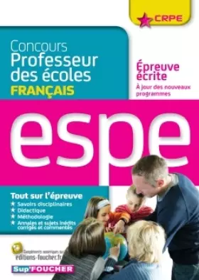 Couverture du produit · Concours professeur des écoles 2016 - Français - Épreuve écrite
