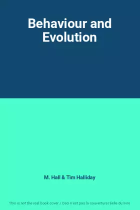 Couverture du produit · Behaviour and Evolution