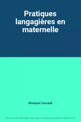 Couverture du produit · Pratiques langagières en maternelle