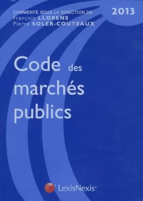 Couverture du produit · Code des marchés publics 2013