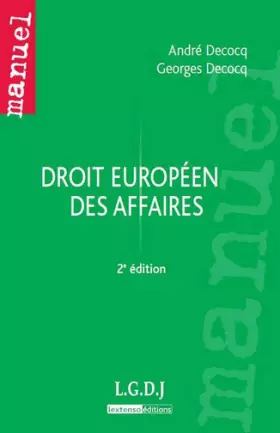 Couverture du produit · Droit européen des affaires