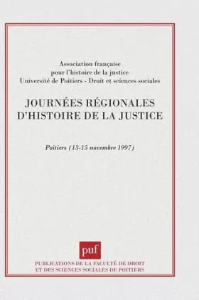 Couverture du produit · Journées régionales d'histoire de la justice