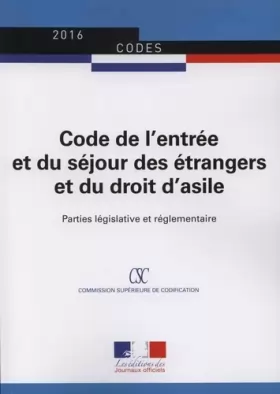 Couverture du produit · Code de l'entrée et du séjour des étrangers et droit d'asile