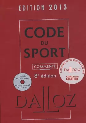 Couverture du produit · Code du sport 2013, commenté avec cédérom - 8e éd.