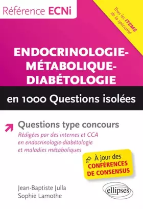 Couverture du produit · ENDOCRINOLOGIE-MÉTABOLIQUE-DIABÉTOLOGIE EN 1000 QUESTIONS ISOLÉES