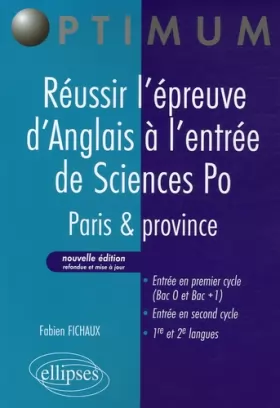 Couverture du produit · Réussir l'épreuve d'Anglais à l'entrée de Sciences Po : Paris & province