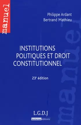 Couverture du produit · Institutions politiques et droit constitutionnel