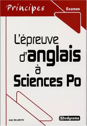 Couverture du produit · L'épreuve d'anglais à sciences po