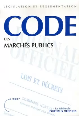 Couverture du produit · Code des marchés publics