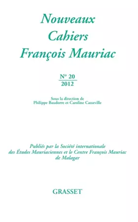 Couverture du produit · Nouveaux cahiers François Mauriac N°20