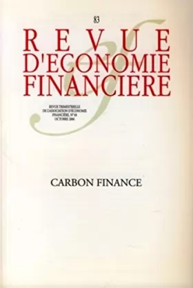 Couverture du produit · Carbon finance - N° 83 - Octobre 2006: Ouvrage en anglais