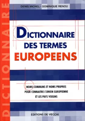 Couverture du produit · Dictionnaire des termes européens