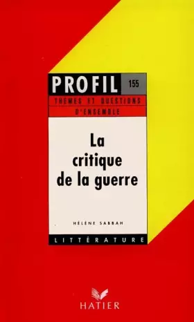 Couverture du produit · La Critique de la guerre