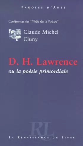 Couverture du produit · D.H. Lawrence ou la poésie primordiale