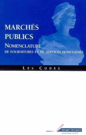 Couverture du produit · Marchés publics : Nomenclature de fournitures et de service homogène