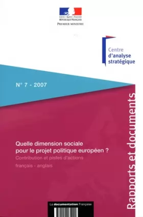 Couverture du produit · Quelle dimension sociale pour le projet politique européen ? : contributions et pistes d'action