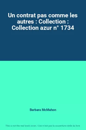 Couverture du produit · Un contrat pas comme les autres : Collection : Collection azur n° 1734