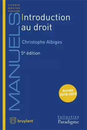 Couverture du produit · Introduction au droit