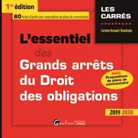 Couverture du produit · L'essentiel des grands arrêts du droit des obligations