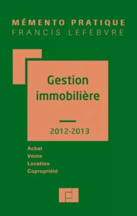 Couverture du produit · MEMENTO GESTION IMMOBILIERE 2010/2011