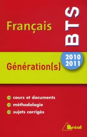 Couverture du produit · BTS Français, Génération(s) : Thème 2010-2011
