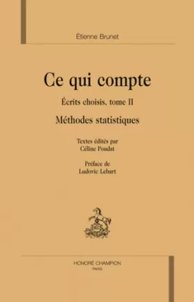 Couverture du produit · Ce Qui Compte - Methodes Statistiques. Ecrits Choisis, Tome II