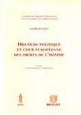 Couverture du produit · Discours politique et cour européenne des droits de l'homme
