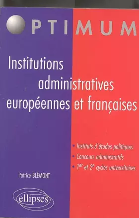 Couverture du produit · Institutions administratives européennes et françaises