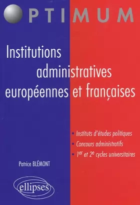 Couverture du produit · Institutions administratives européennes et françaises