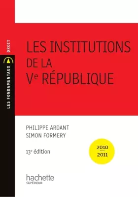 Couverture du produit · Les institutions de la Ve république