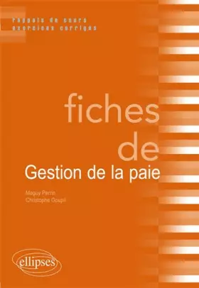 Couverture du produit · Fiches de Gestion de la Paie
