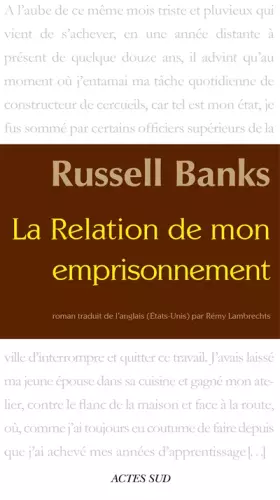 Couverture du produit · La relation de mon emprisonnement