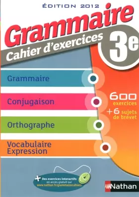 Couverture du produit · Grammaire 3e - Cahier d'exercices