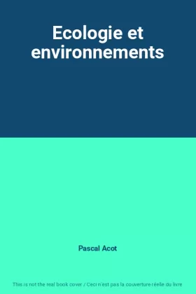 Couverture du produit · Ecologie et environnements