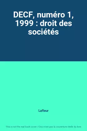 Couverture du produit · DECF, numéro 1, 1999 : droit des sociétés
