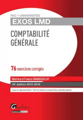 Couverture du produit · Exos LMD - Comptabilité générale 2015-2016, 16ème