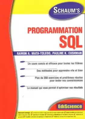 Couverture du produit · Programmation SQL